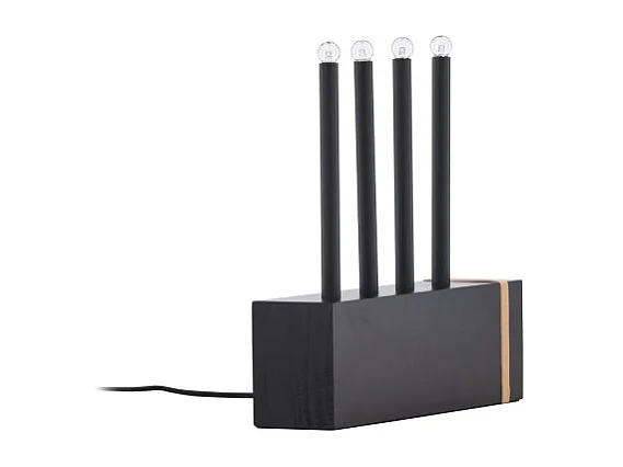 Lampe à Poser Bougeoir "Fjallberget" 25cm Noir