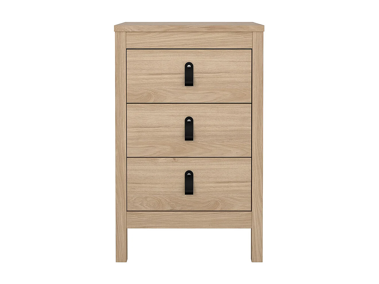 Madrid Nachttisch 3 Schubladen Eichen-Dekor.