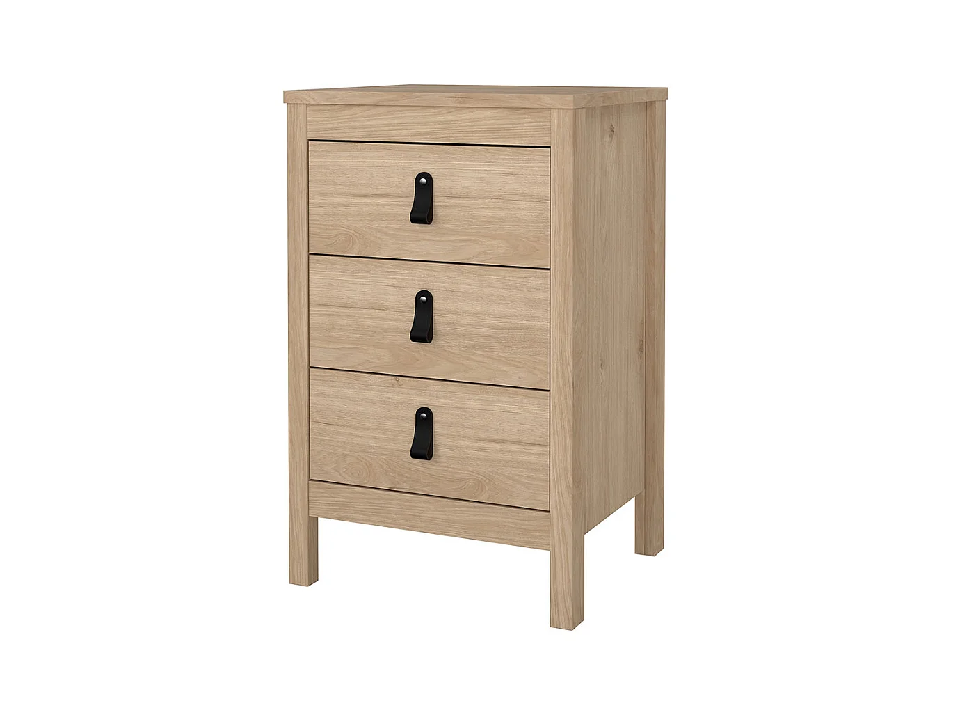 Madrid Nachttisch 3 Schubladen Eichen-Dekor.