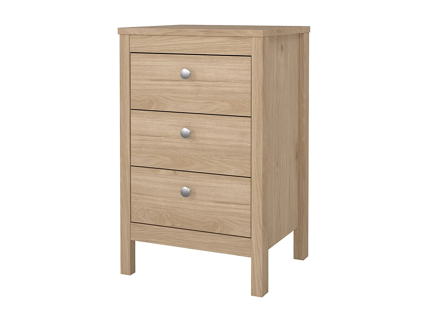 Madrid Nachttisch 3 Schubladen Eichen-Dekor.