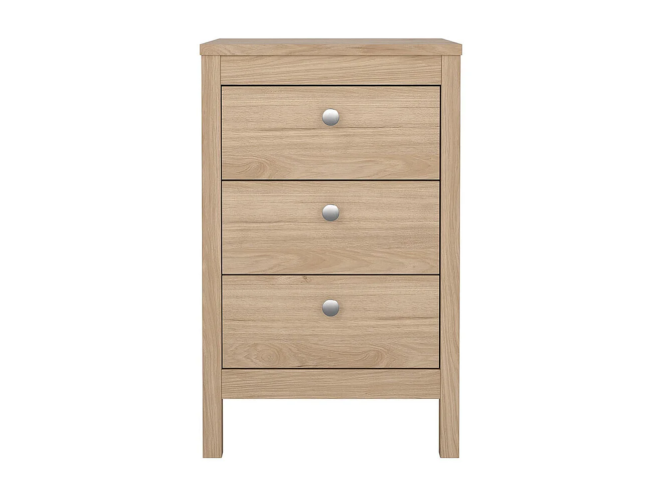 Madrid Nachttisch 3 Schubladen Eichen-Dekor.