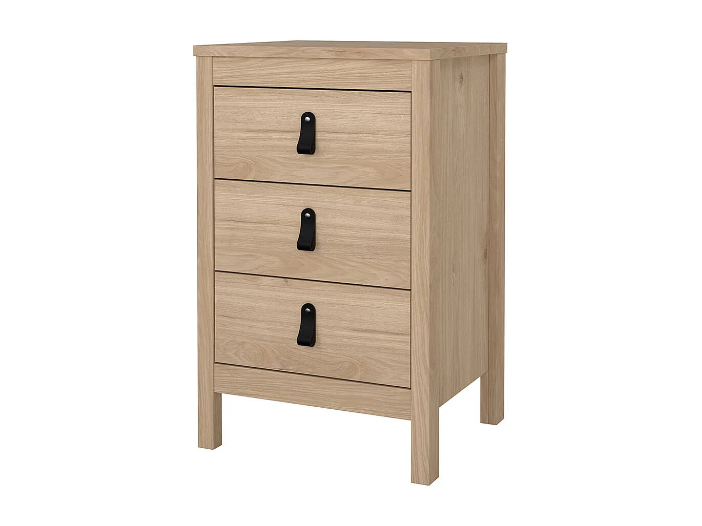 Madrid Nachttisch 3 Schubladen Eichen-Dekor.
