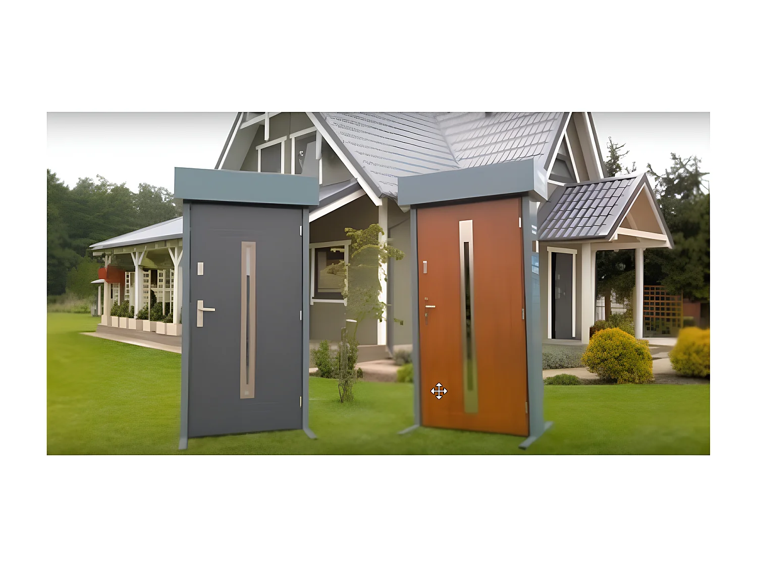 Porte d'entrée GOFA 90 cm en acier inoxydable - Couleur: Chêne doré - Poignée et serrure : Sans - Poussant: Droit
