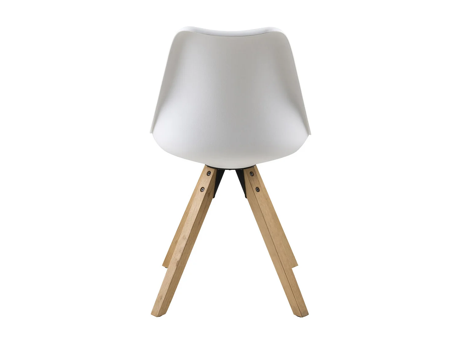 Dry kuipstoel wit met houten onderstel.