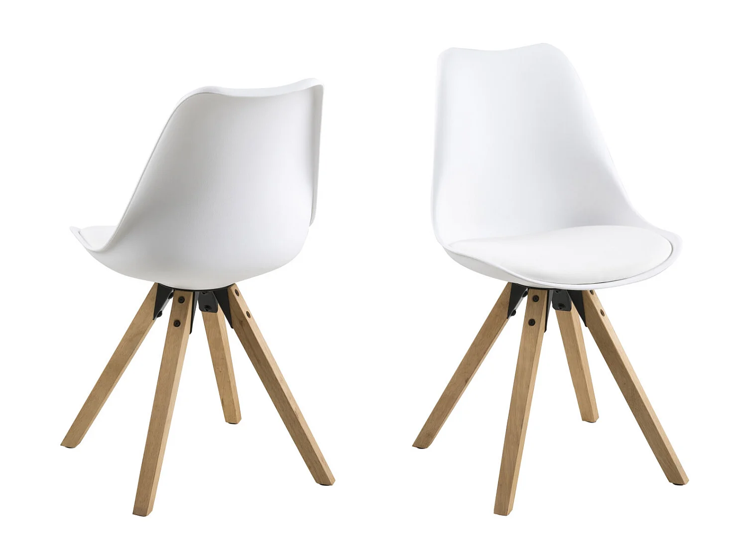 Dry kuipstoel wit met houten onderstel.