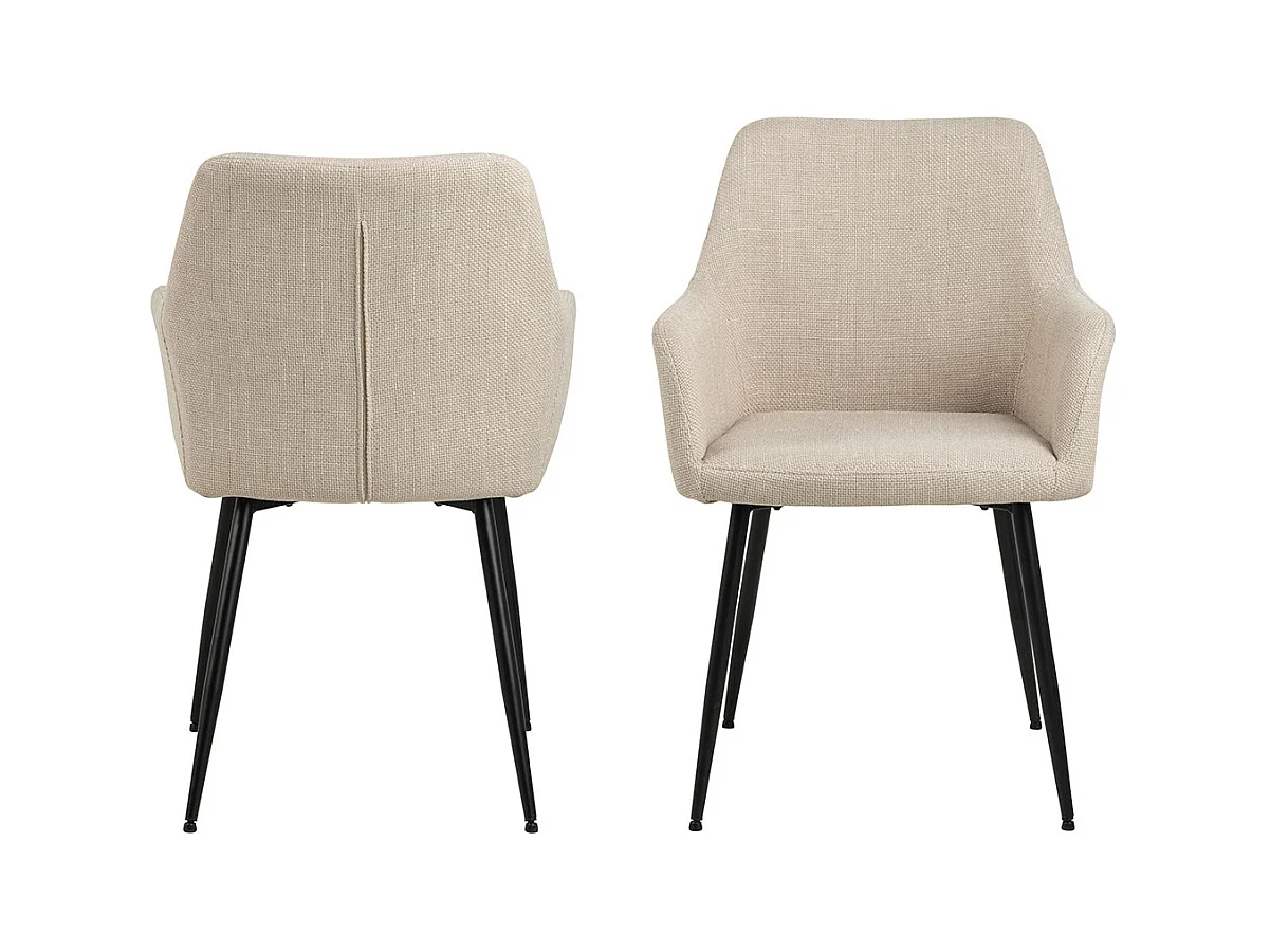 Lizzy Esszimmerstuhl Mit Armlehnen Stoff beige.