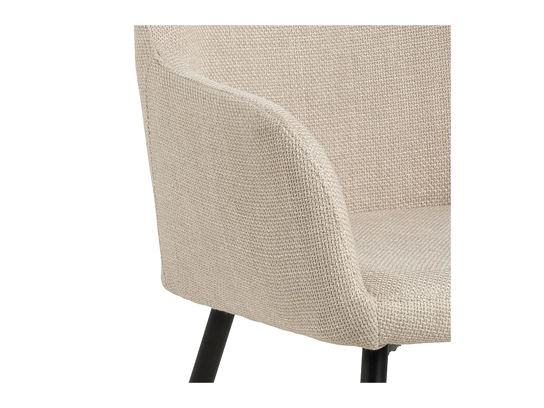 Lizzy Esszimmerstuhl Mit Armlehnen Stoff beige.