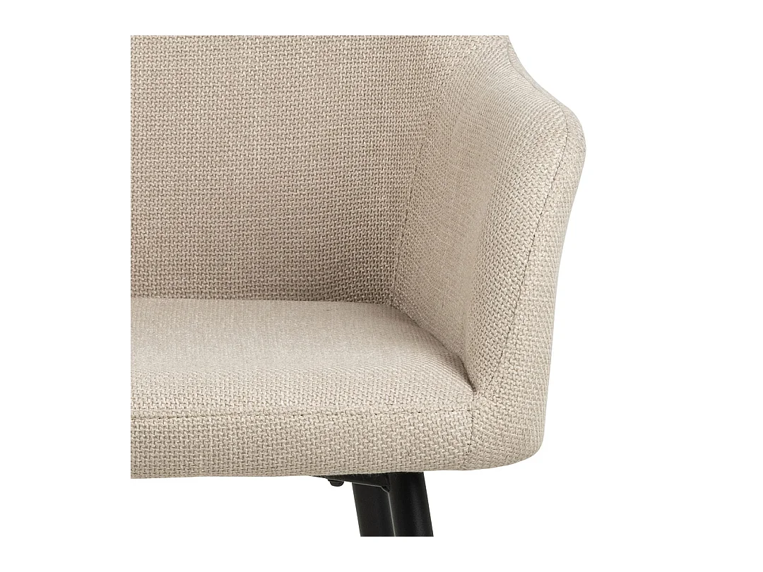 Lizzy Esszimmerstuhl Mit Armlehnen Stoff beige.
