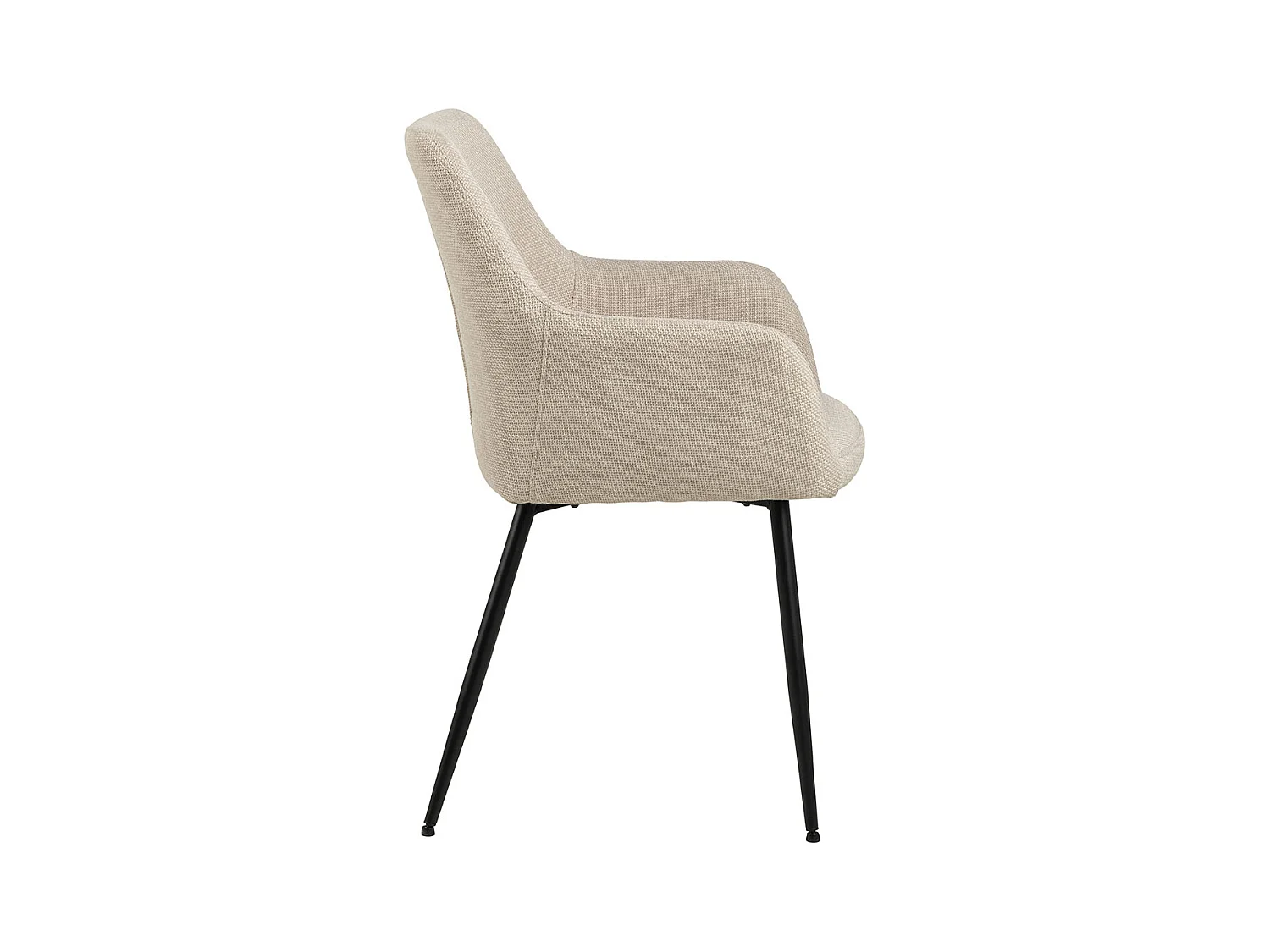 Lizzy chaise de salle à manger avec accoudoirs tissu beige.