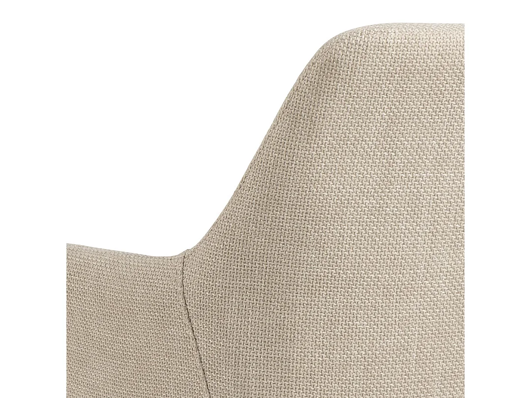 Isla eetkamerstoel met armleuning stof beige.