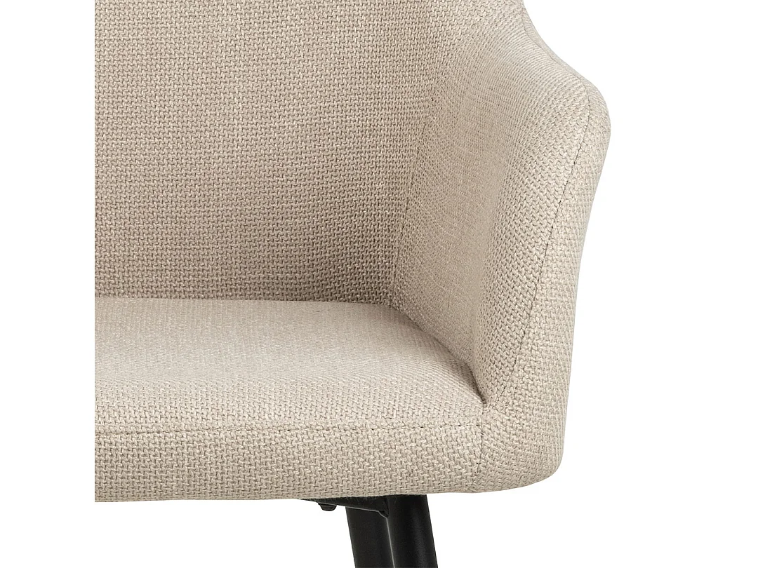 Isla eetkamerstoel met armleuning stof beige.
