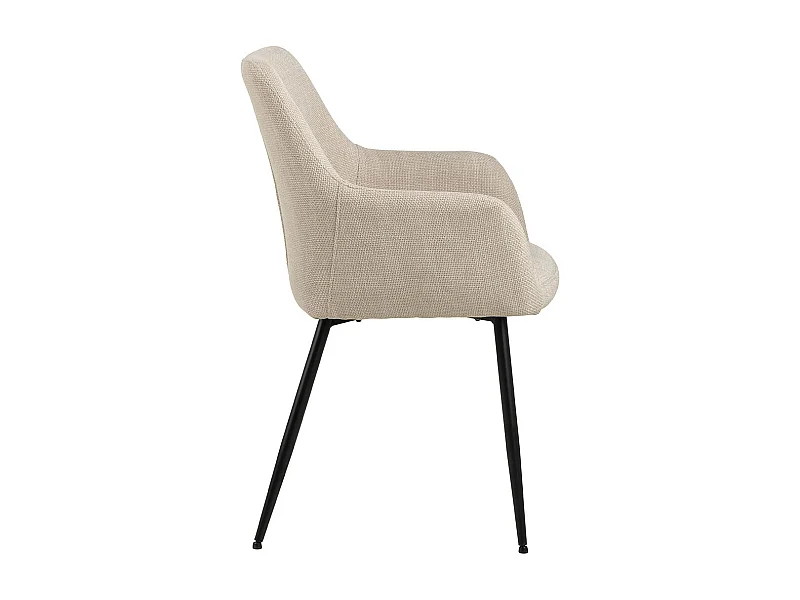 Isla eetkamerstoel met armleuning stof beige.