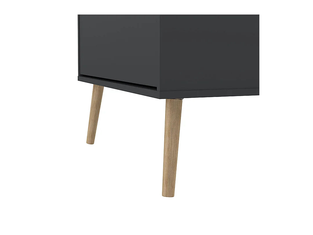 Scarpiera Bodo con 3 ante a soffietto grigio opaco.