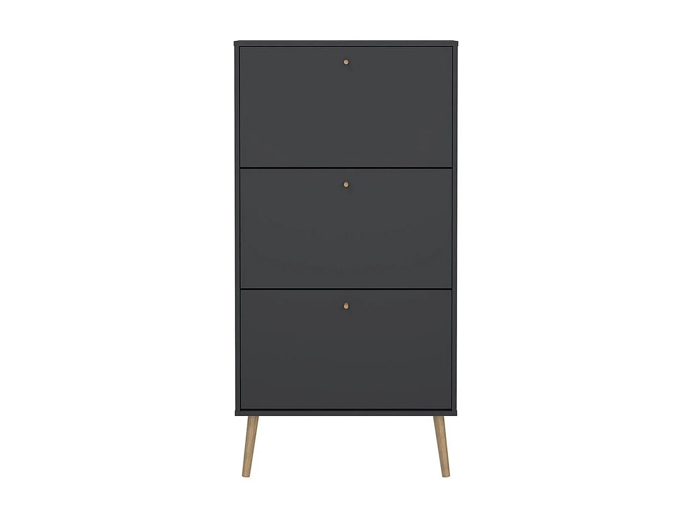 Bodo Schuhschrank 3 Klapptüren matte grau.