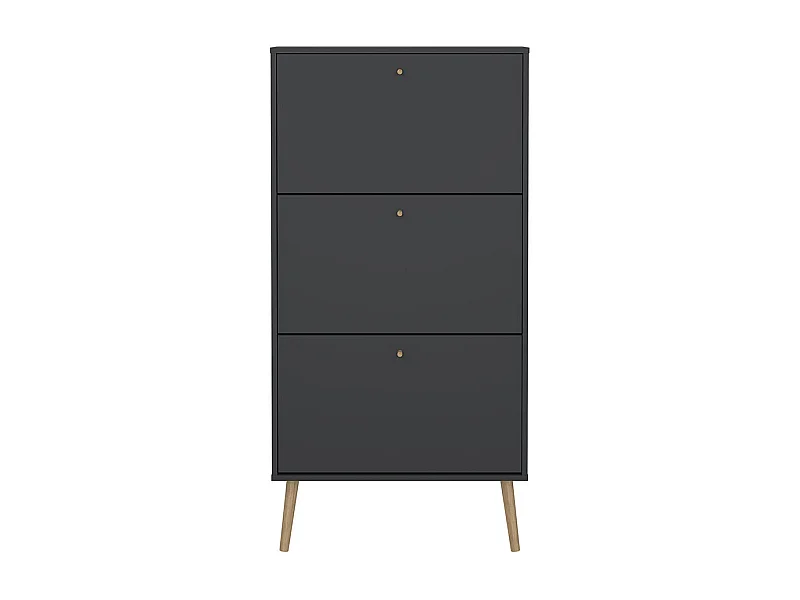 Bodo Schuhschrank 3 Klapptüren matte grau.