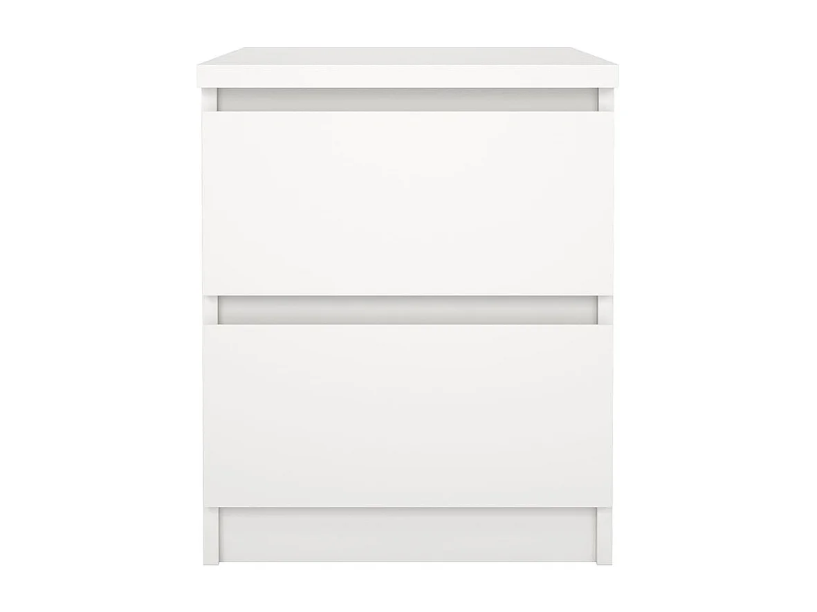 Comodino Naia 2 cassetti bianco.