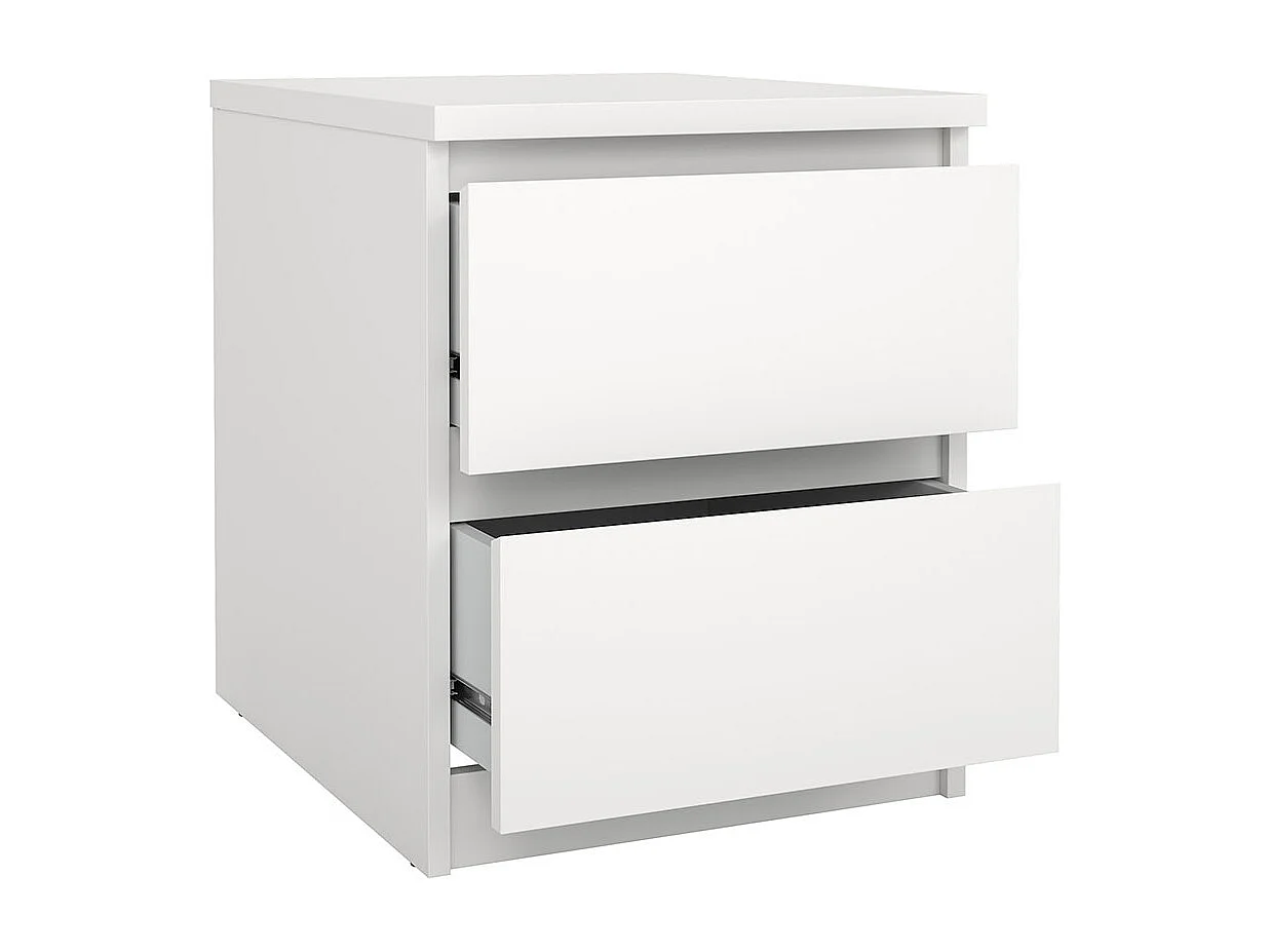 Comodino Naia 2 cassetti bianco.