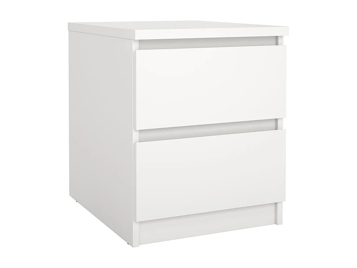 Comodino Naia 2 cassetti bianco.