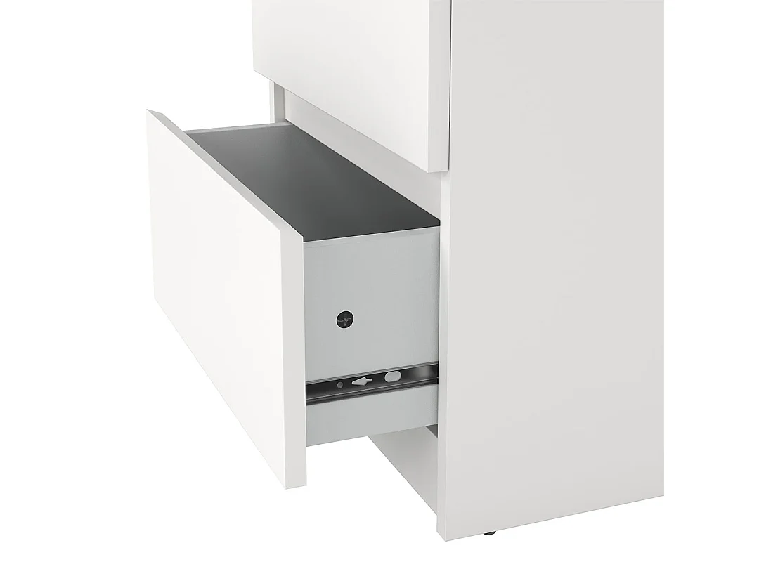 Comodino Naia 2 cassetti bianco.