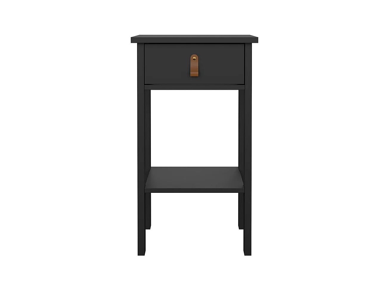 Comodino Madrid 1 cassetto, 1 ripiano nero opaco.