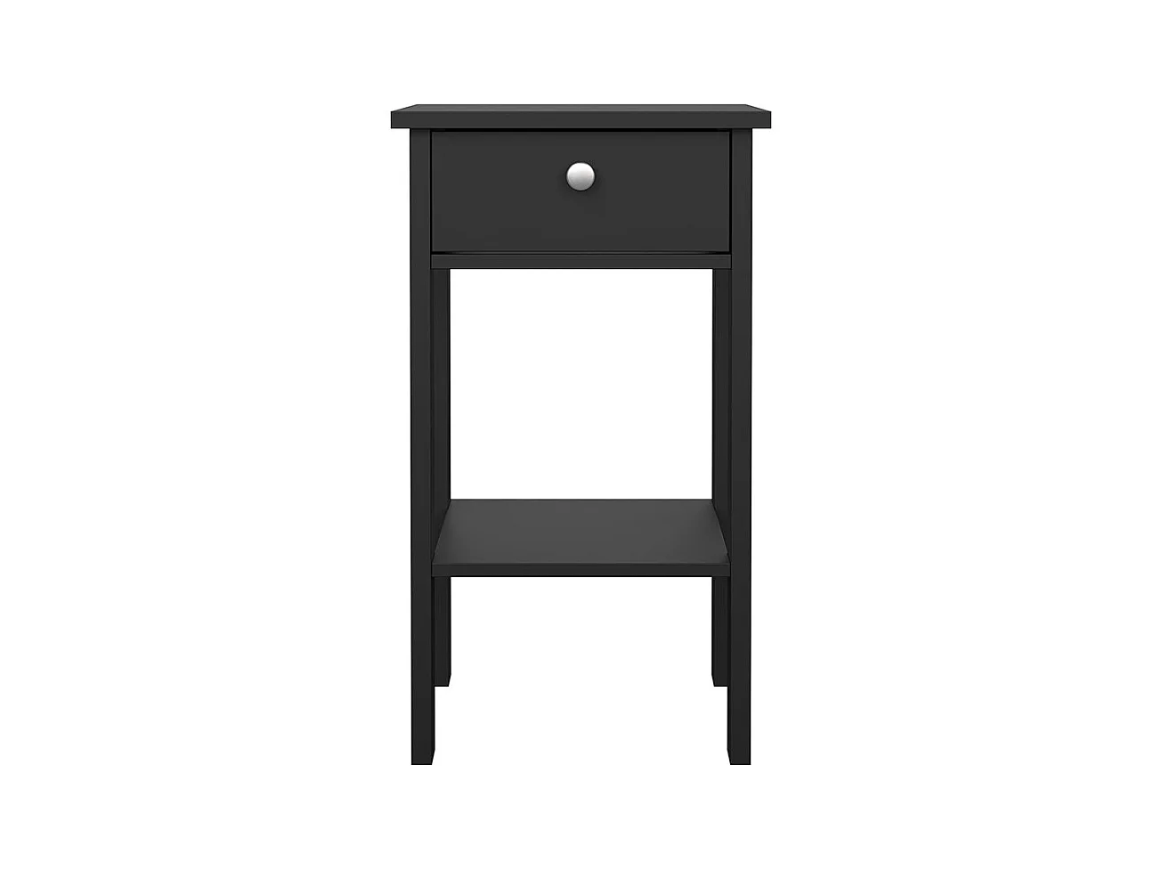 Comodino Madrid 1 cassetto, 1 ripiano nero opaco.
