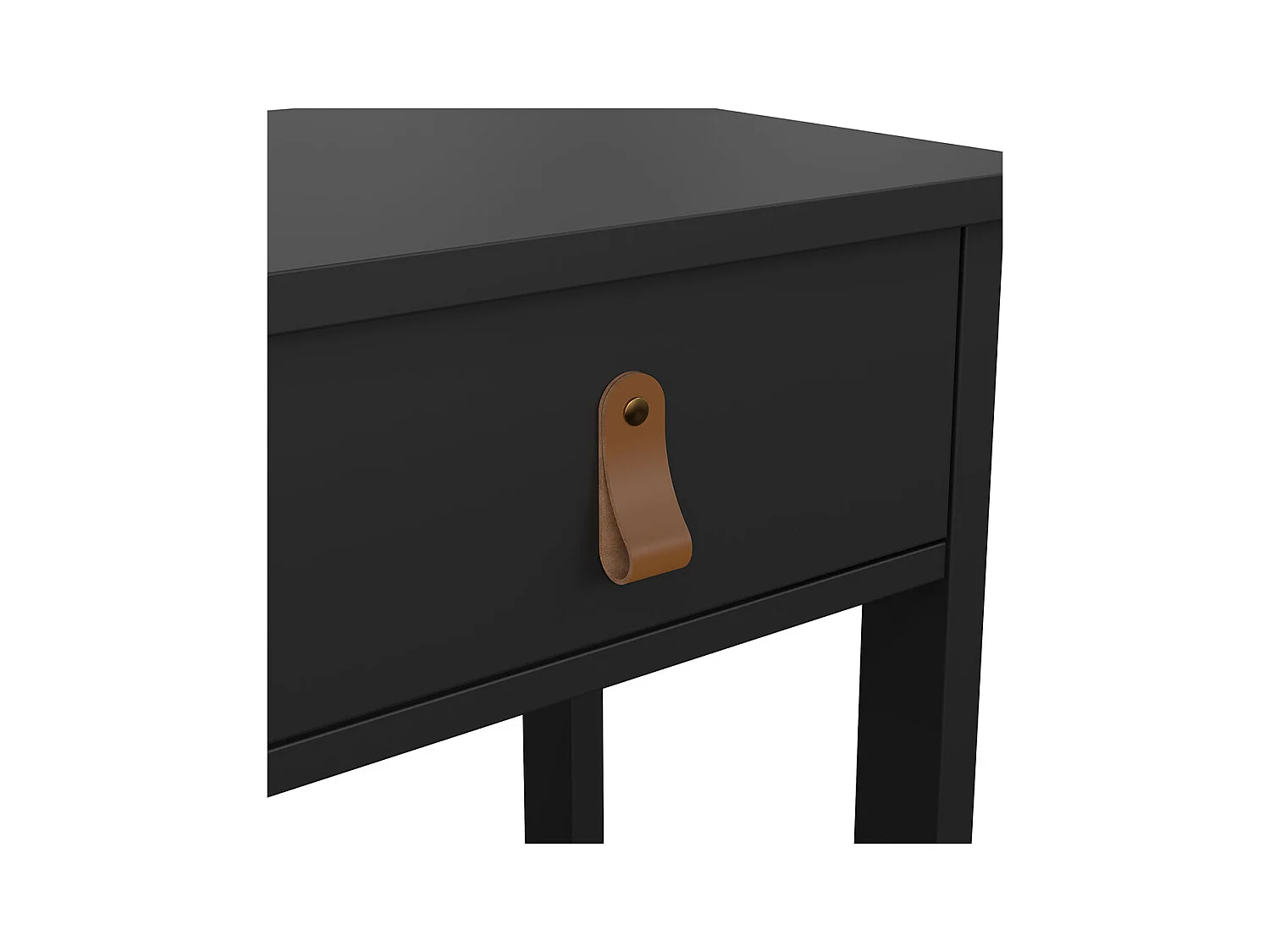 Comodino Madrid 1 cassetto, 1 ripiano nero opaco.