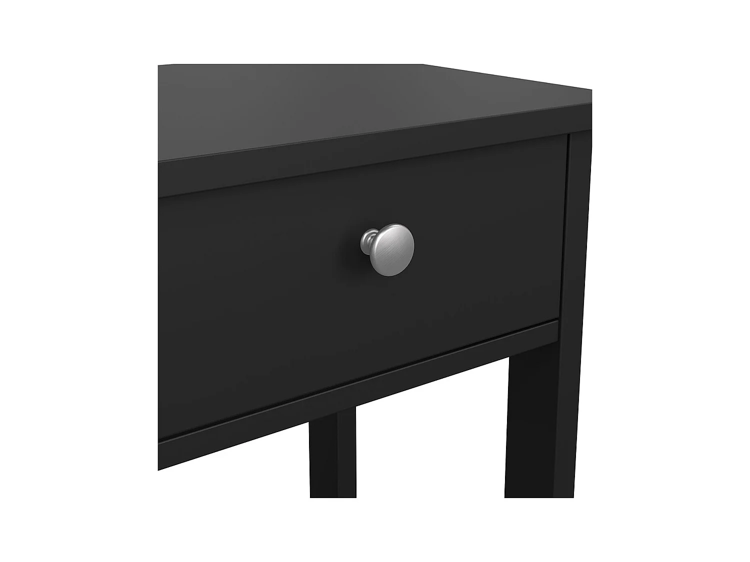 Comodino Madrid 1 cassetto, 1 ripiano nero opaco.