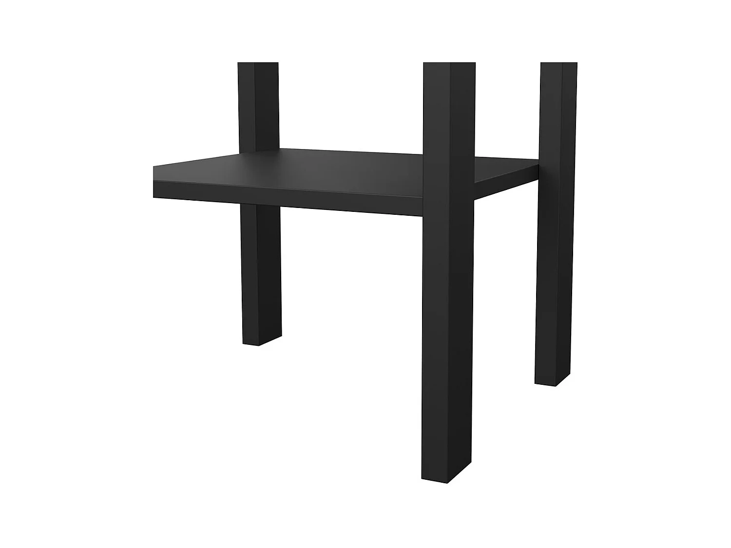 Comodino Madrid 1 cassetto, 1 ripiano nero opaco.