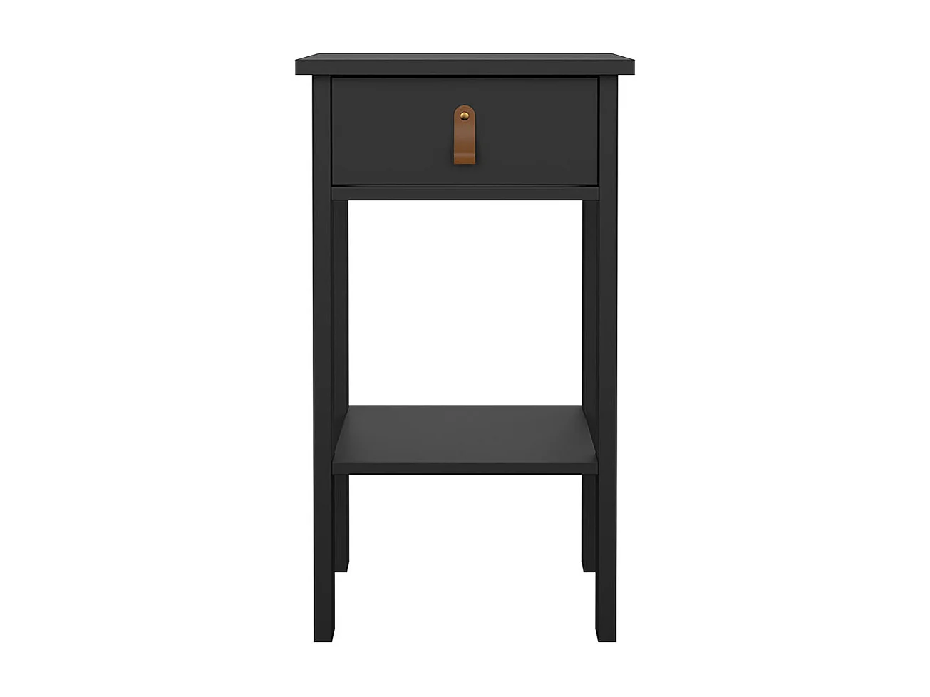 Comodino Madrid 1 cassetto, 1 ripiano nero opaco.