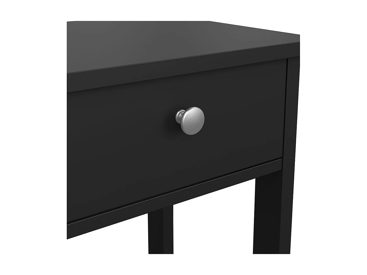Comodino Madrid 1 cassetto, 1 ripiano nero opaco.