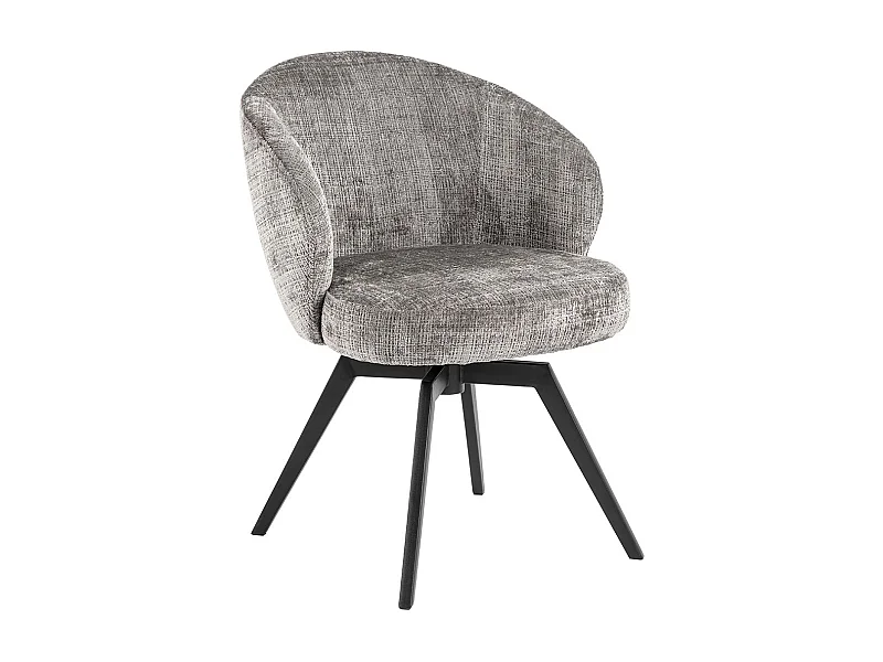 Catalina eetkamerstoel met armleuning chenille grijs.