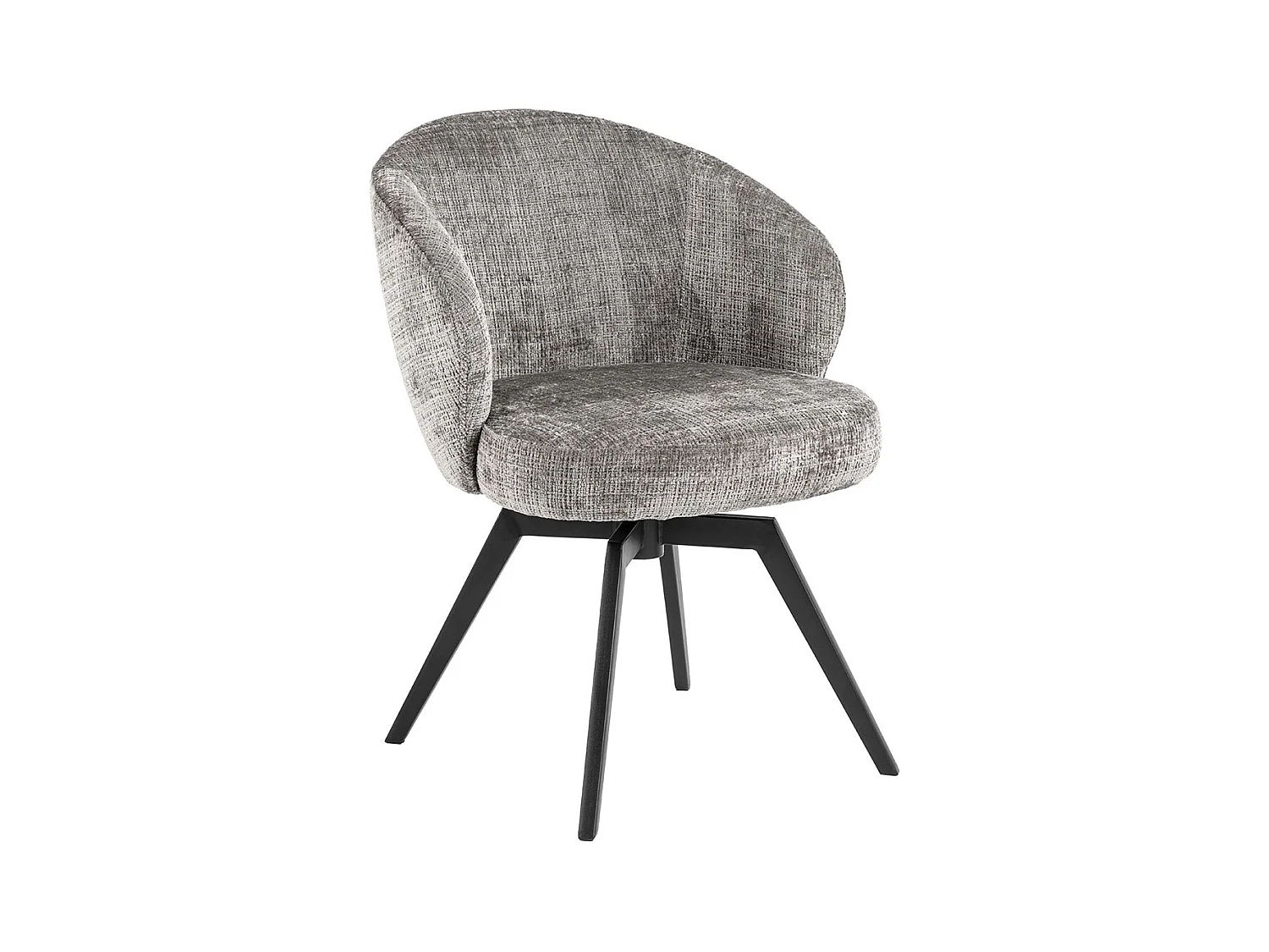 Catalina eetkamerstoel met armleuning chenille grijs.