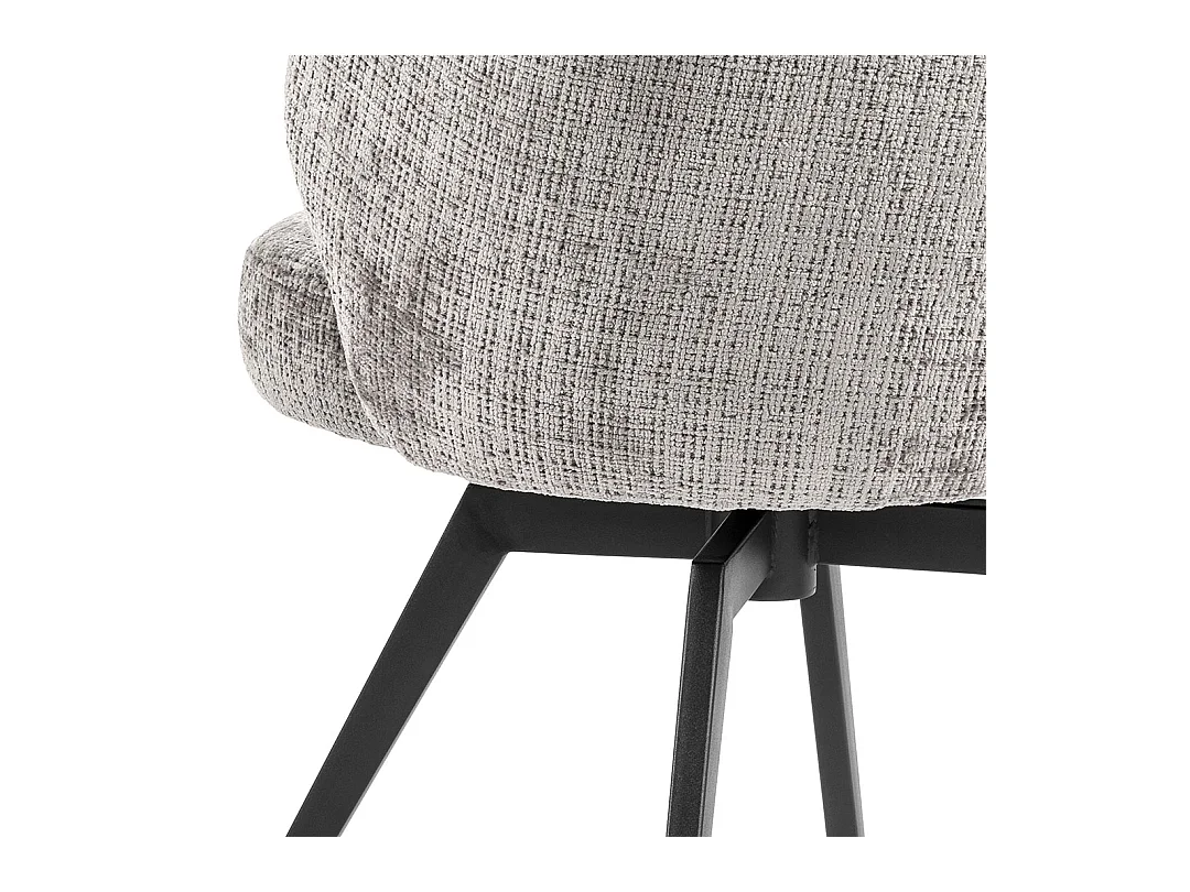 Catalina eetkamerstoel met armleuning chenille grijs.