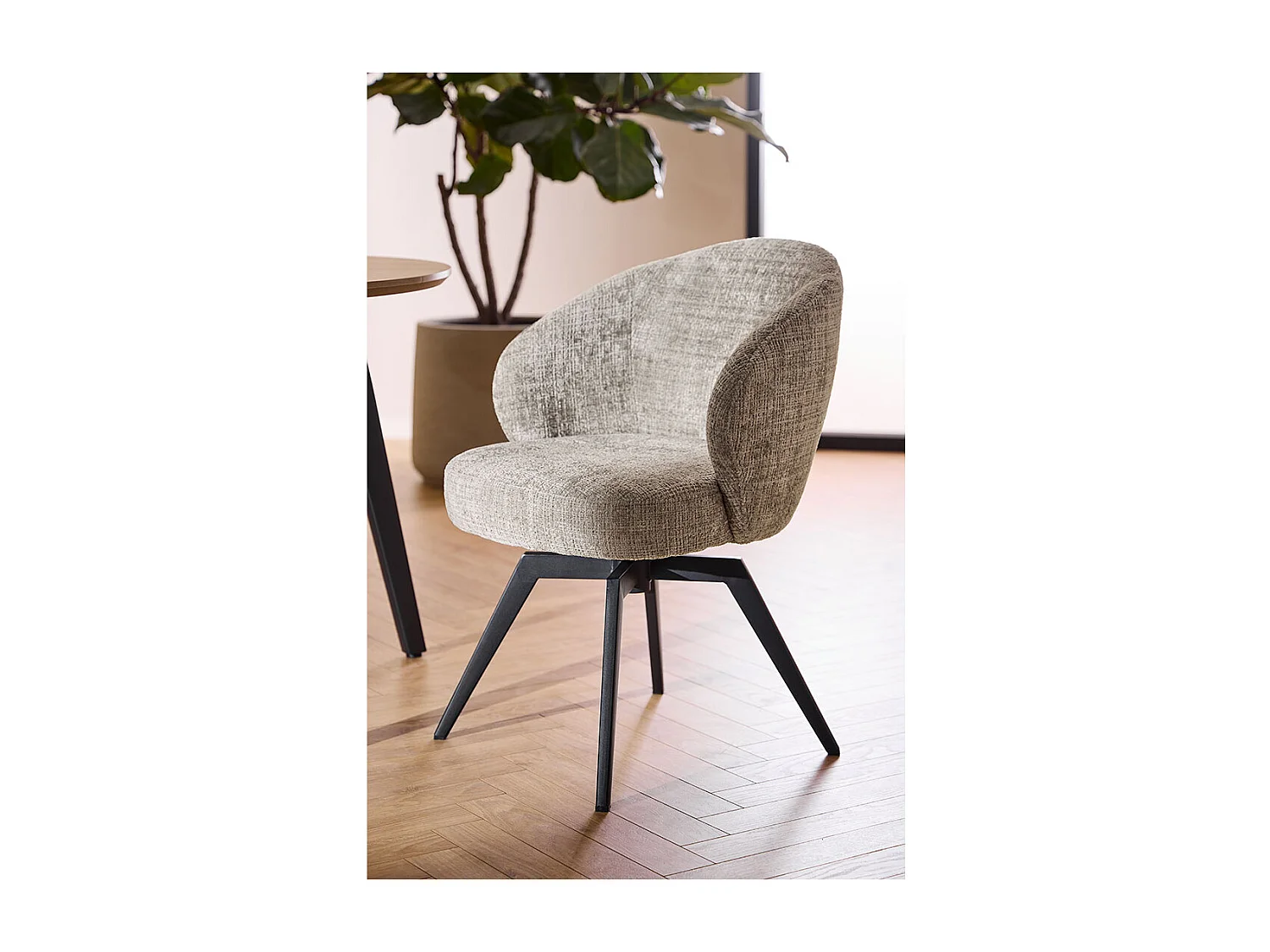 Darlene Esszimmerstuhl Mit Armlehnen Chenille grau.