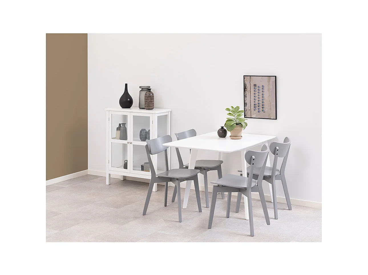 Roxby Esszimmerstuhl Holz grau.