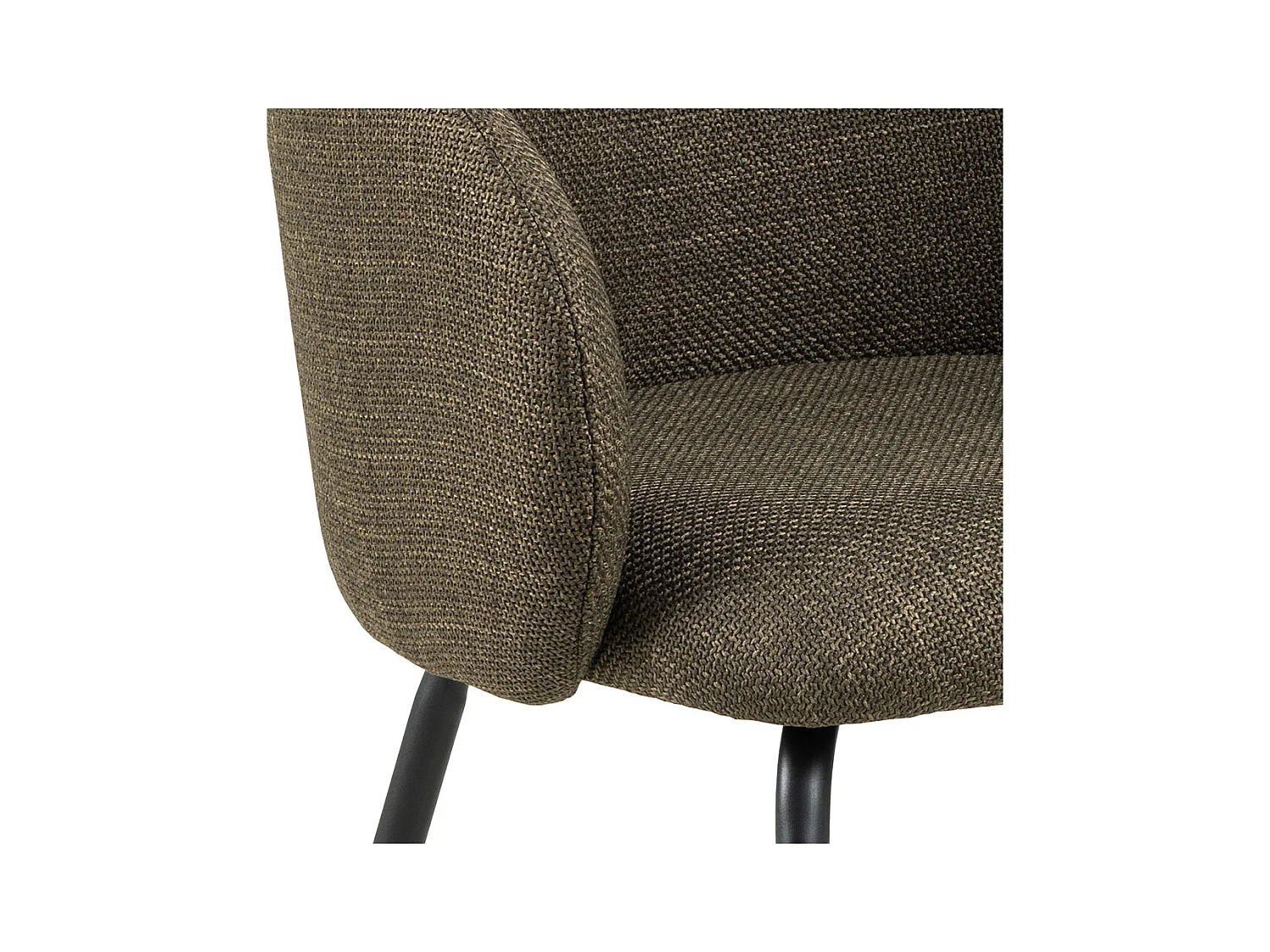 Eleanor chaise de salle à manger avec accoudoirs tissu vert.