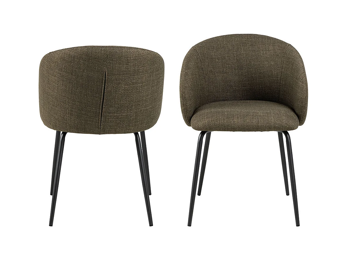 Eleanor chaise de salle à manger avec accoudoirs tissu vert.