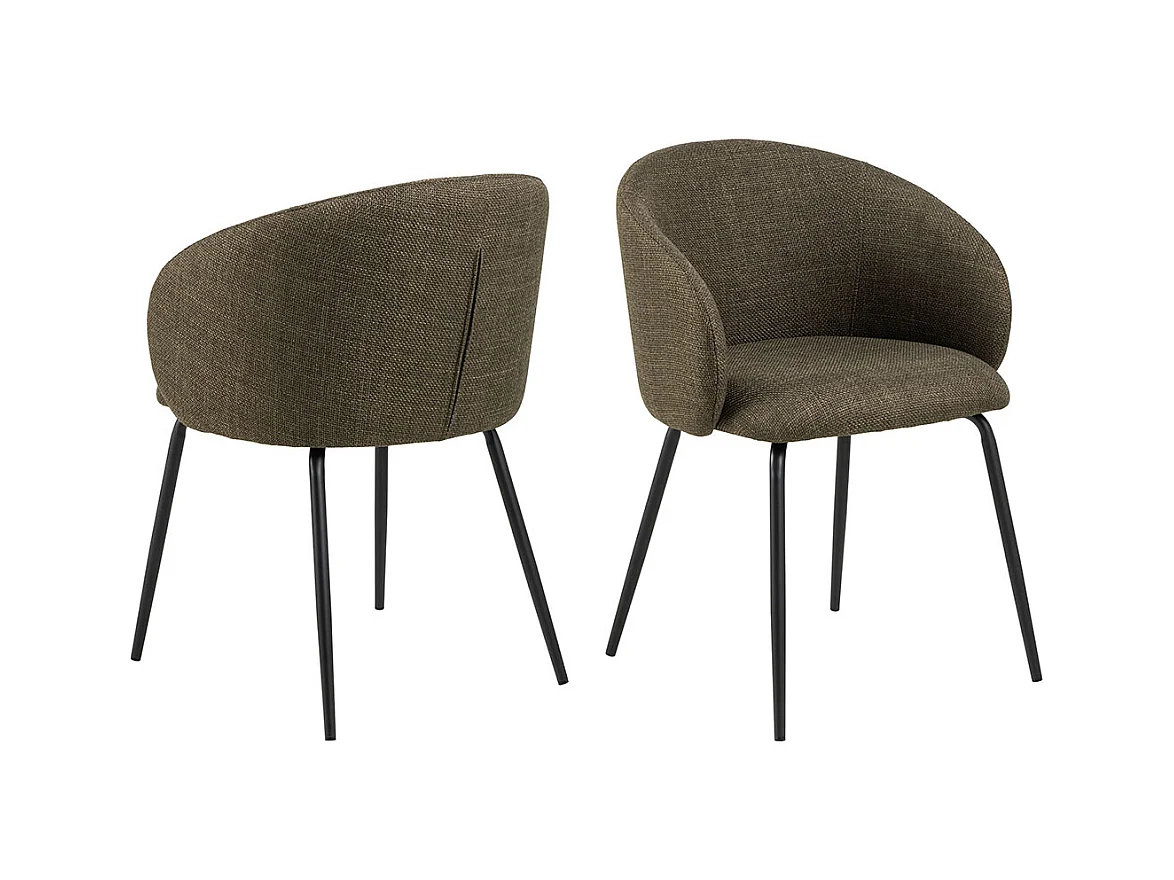 Eleanor chaise de salle à manger avec accoudoirs tissu vert.