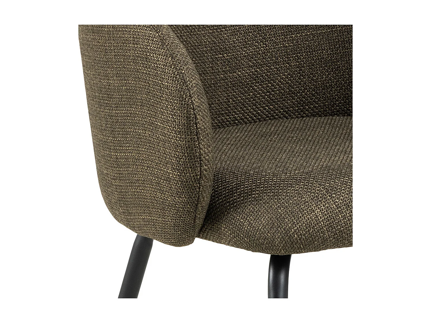 Eleanor chaise de salle à manger avec accoudoirs tissu vert.