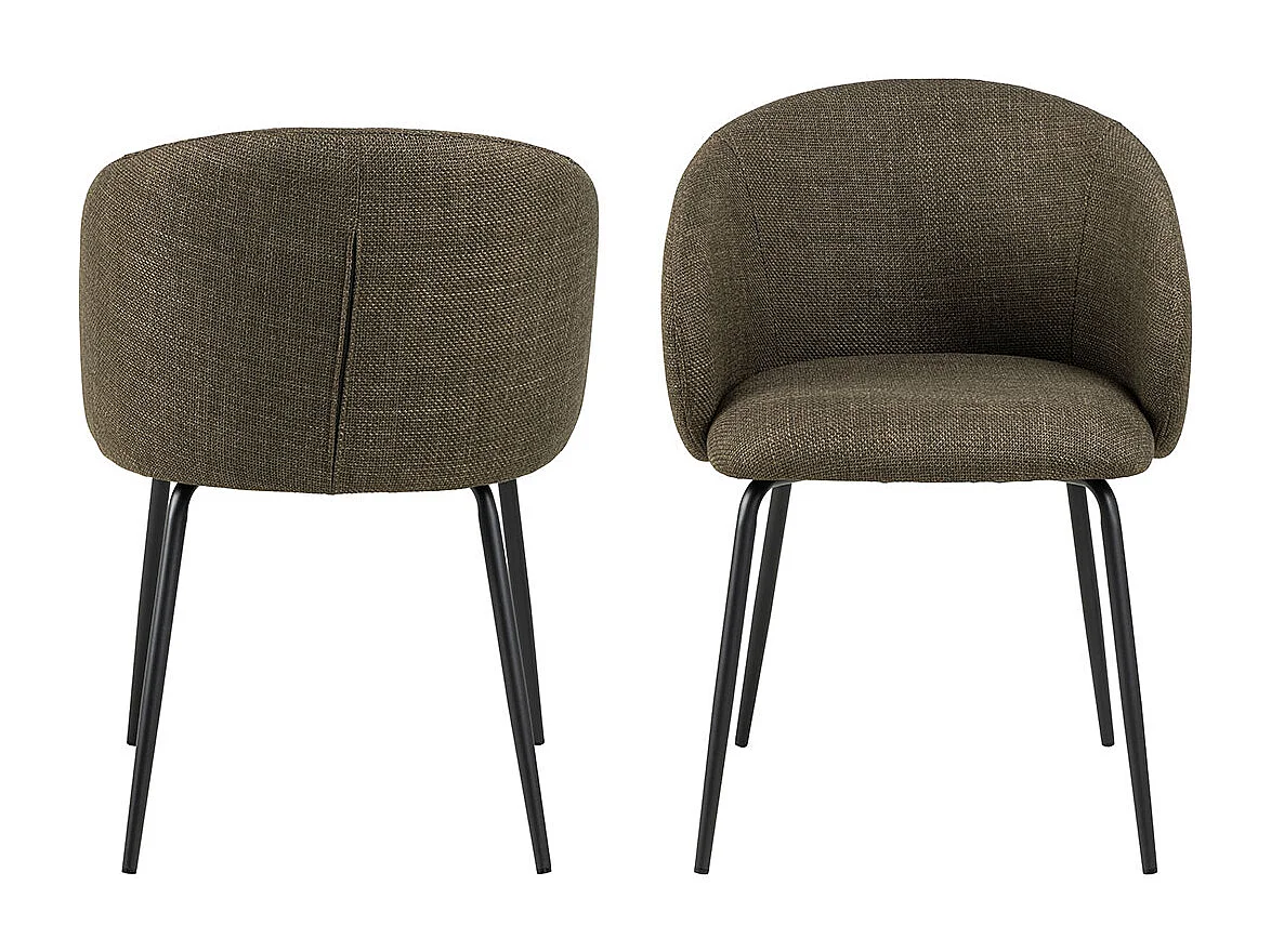 Eleanor chaise de salle à manger avec accoudoirs tissu vert.