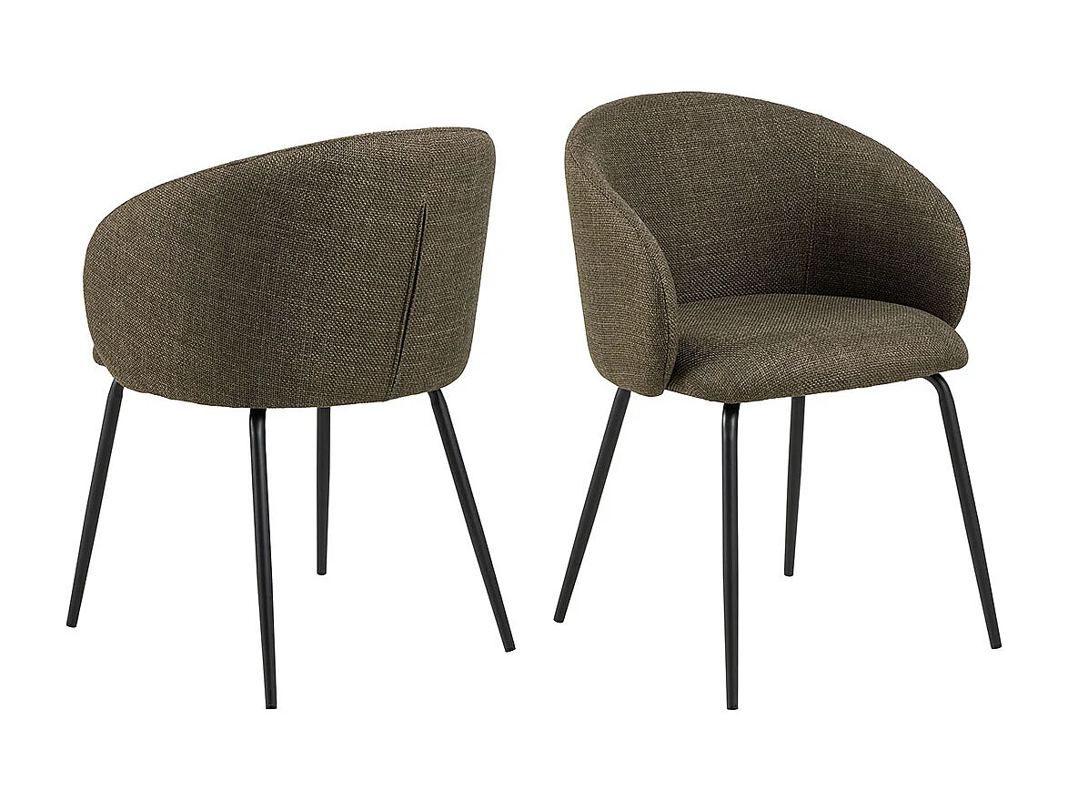 Eleanor chaise de salle à manger avec accoudoirs tissu vert.