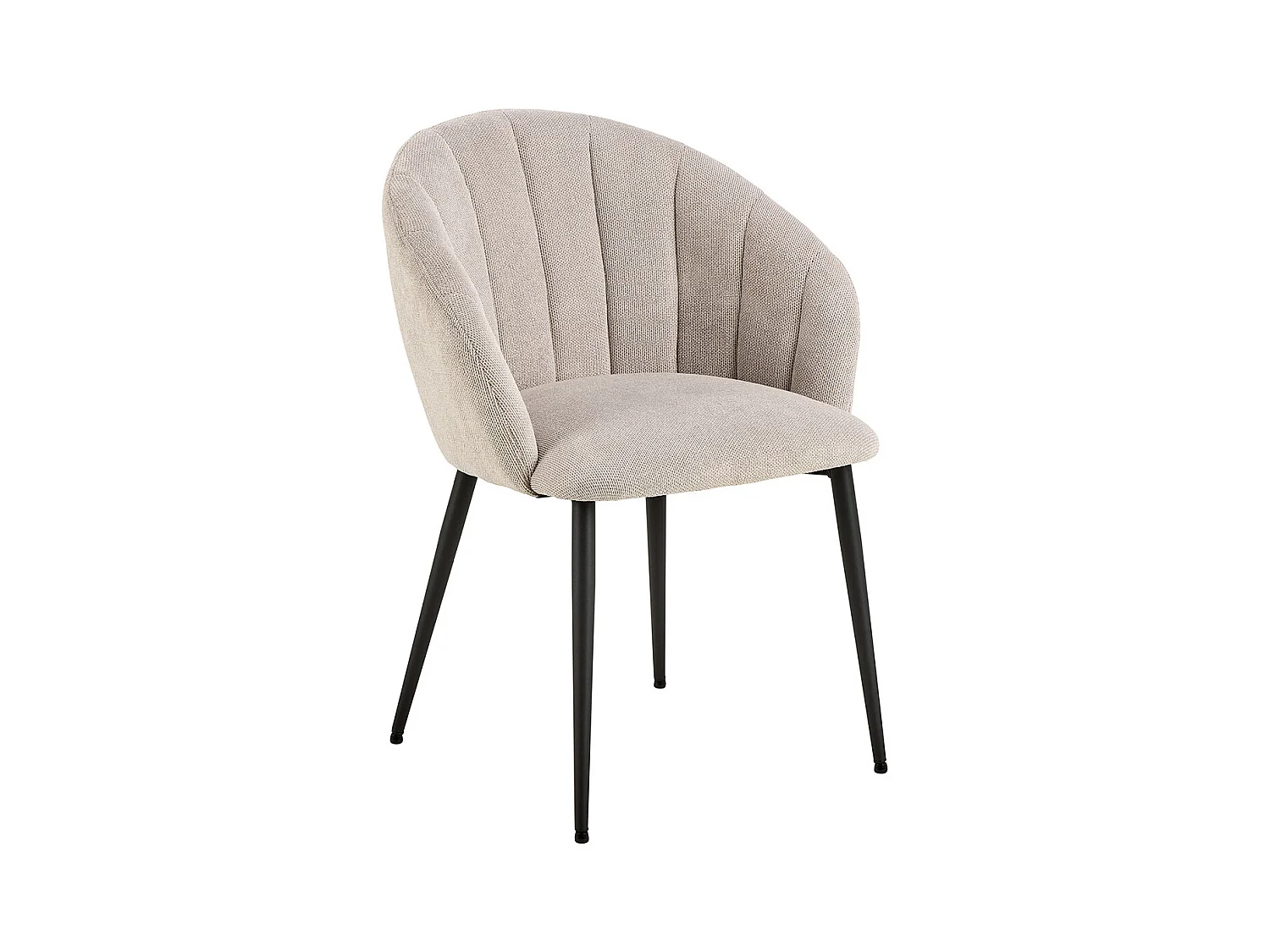 Daniella chaise de salle à manger avec accoudoirs tissu beige.