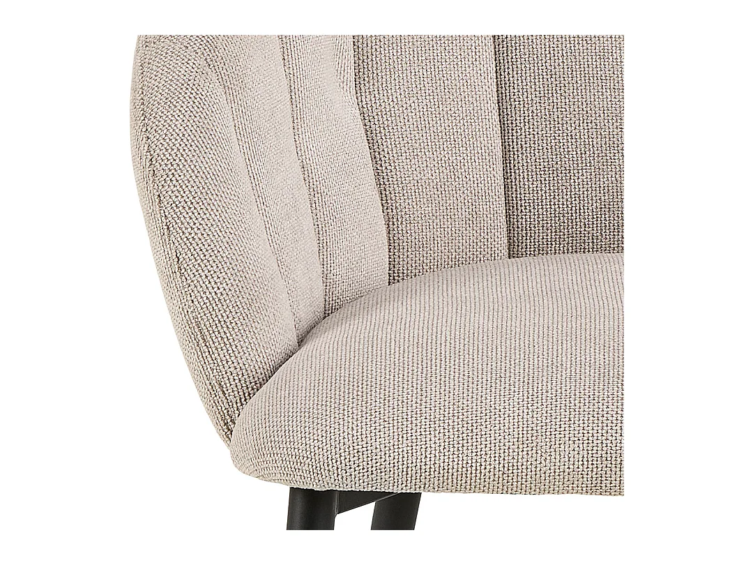 Daniella chaise de salle à manger avec accoudoirs tissu beige.