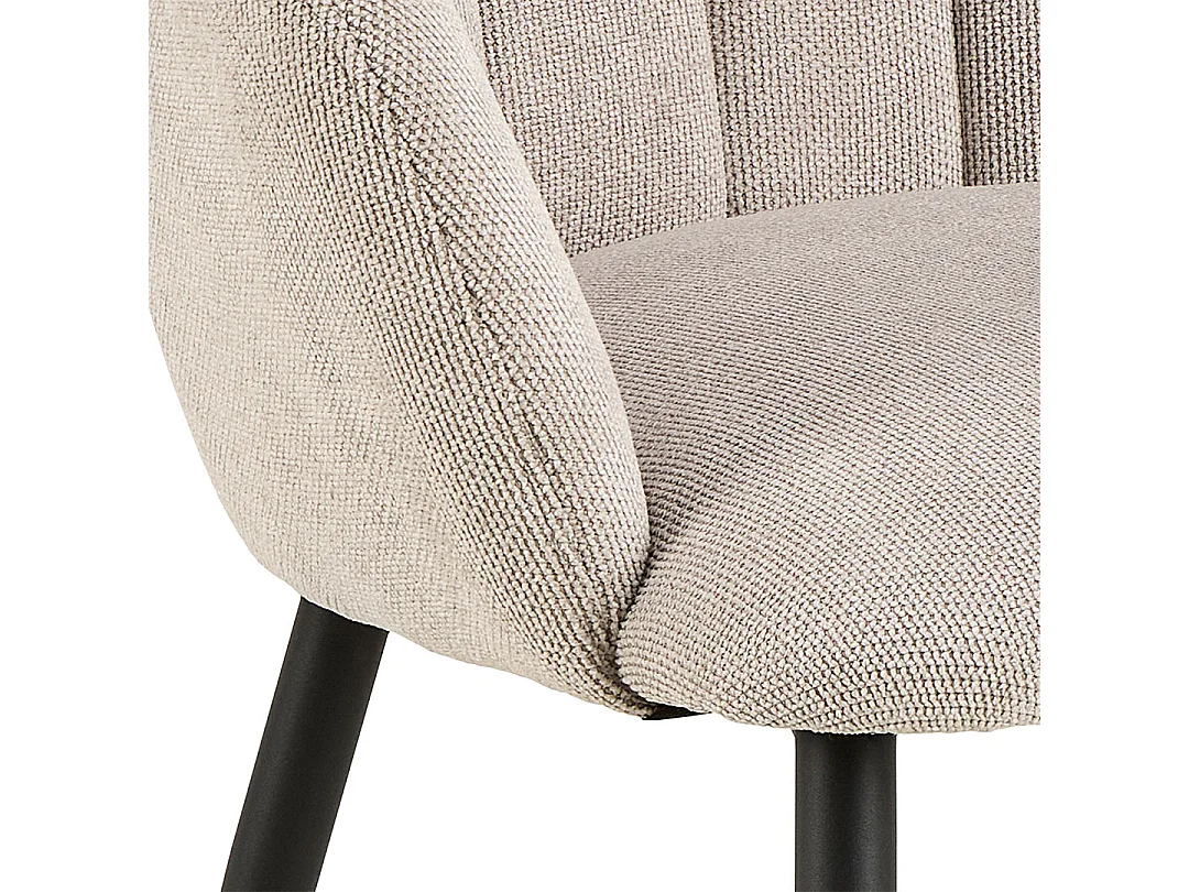 Daniella Esszimmerstuhl Mit Armlehnen Stoff beige.