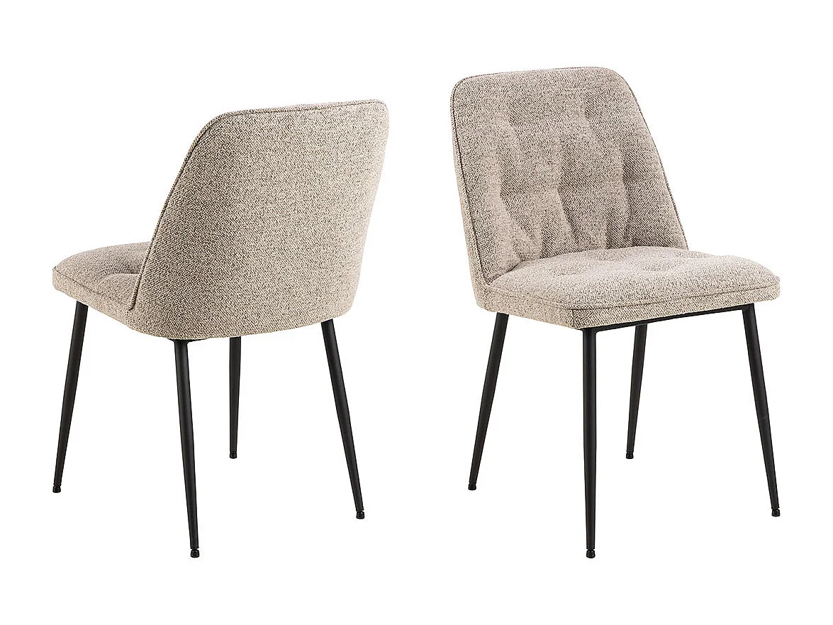 Solara eetkamerstoel bouclé beige.