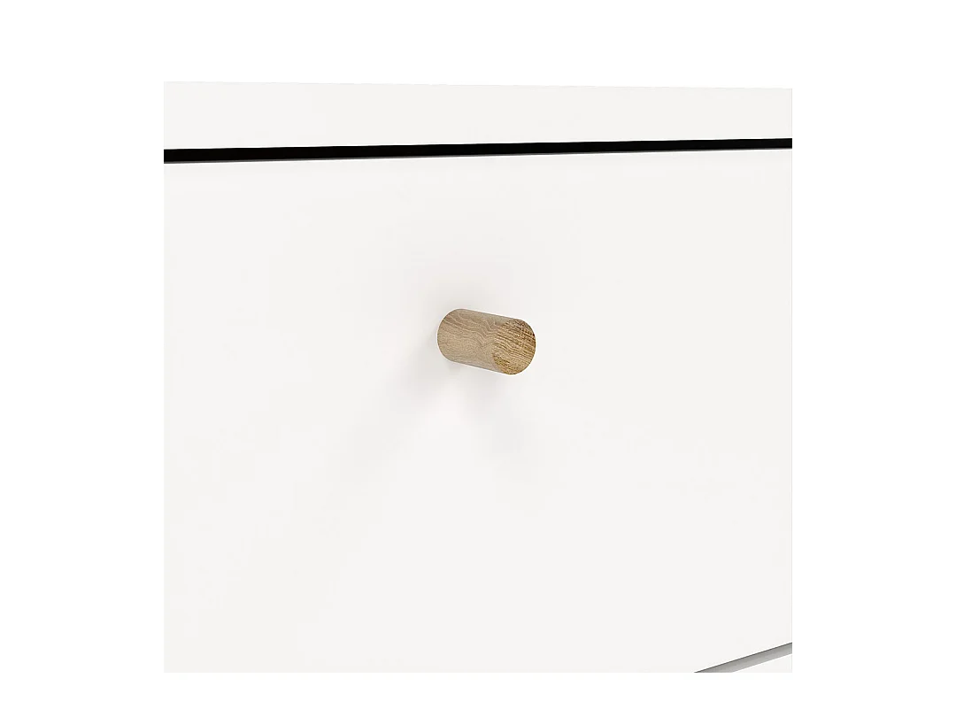 Comodino Bodo 1 anta, 1 cassetto bianco.