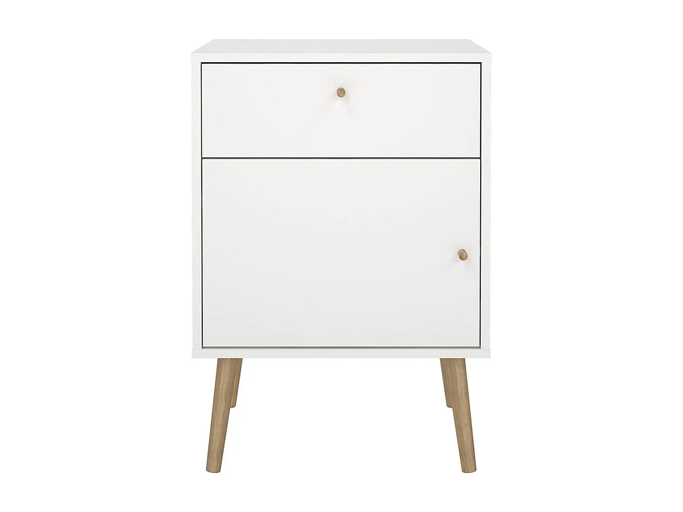 Bodo Nachttisch 1 Tür, 1 Schublade weiß.
