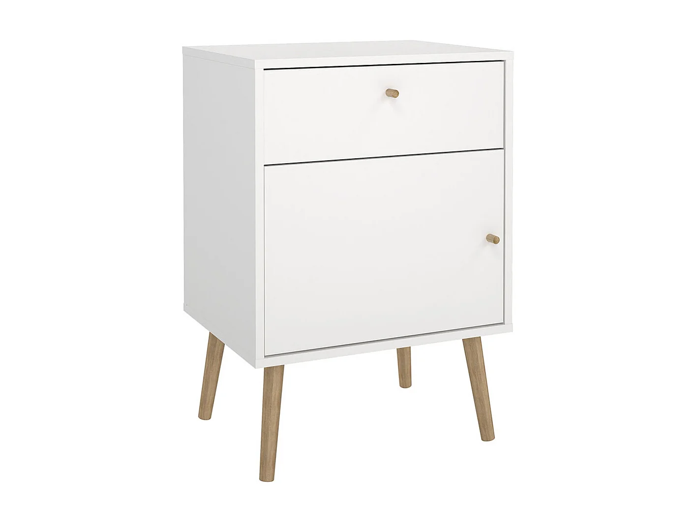 Bodo Nachttisch 1 Tür, 1 Schublade weiß.