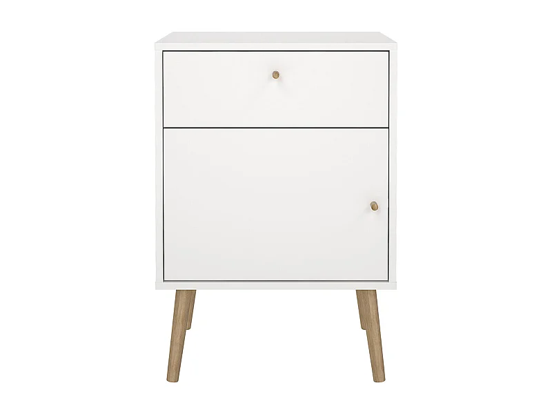 Bodo Nachttisch 1 Tür, 1 Schublade weiß.