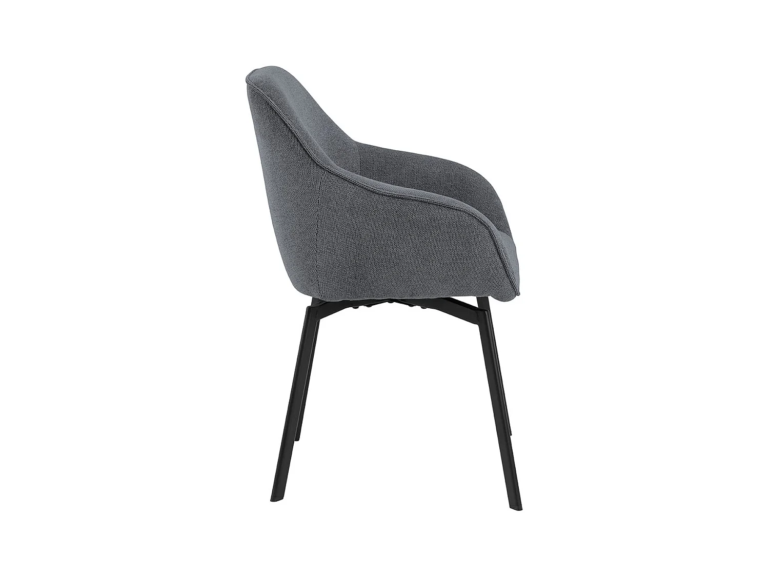 Clara chaise de salle à manger avec accoudoirs tissu gris.